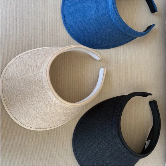 NEW Beautiful Sun Visor Set - Blue, Black, and Tan - Picture 3 of 11